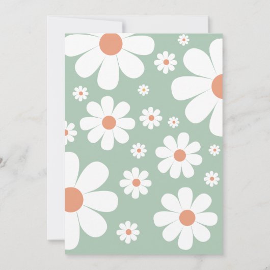 Retro Two Groovy 70er Jahre Art Einladung zum Gebu (Rückseite)