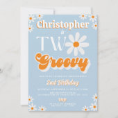 Retro Two Groovy Boys 2. Einladung (Vorderseite)