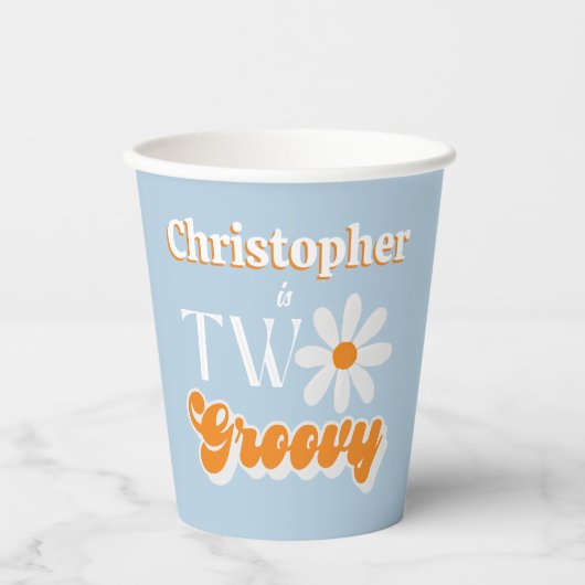 Retro Two Groovy Boys 2. Pappbecher (Vorderseite)