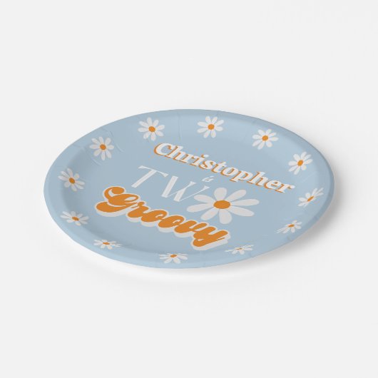 Retro Two Groovy Boys 2. Pappteller (Schrägansicht)