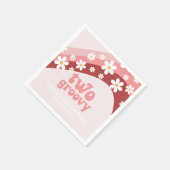 Retro Two Groovy daisy boho floral 2. Geburtstag N Serviette (Ecke)