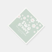 Retro Two Groovy daisy boho florale 2. Geburtstag Serviette (Ecke)
