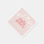Retro Two Groovy daisy boho florale 2. Geburtstag Serviette (Ecke)