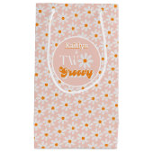 Retro Two Groovy Girls 2. Geburtstag Kleine Geschenktüte (Vorderseite)