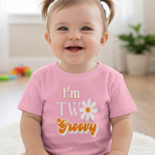 Retro Two Groovy Girls 2. Geburtstag Kleinkind T-shirt