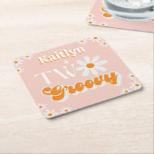 Retro Two Groovy Girls 2. Geburtstag Rechteckiger Pappuntersetzer (angewinkelt)