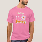 Retro Two Groovy Girls 2. Geburtstag T-Shirt (Vorderseite)