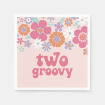 Retro Two Groovy Pink Floral