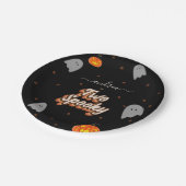 Retro Two Spooky 2. Halloween Party Pappteller (Schrägansicht)