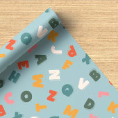 Retro Two Tone Playful Alphabet Geschenkpapier Set