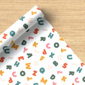 Retro Two Tone Playful Alphabet Geschenkpapier Set