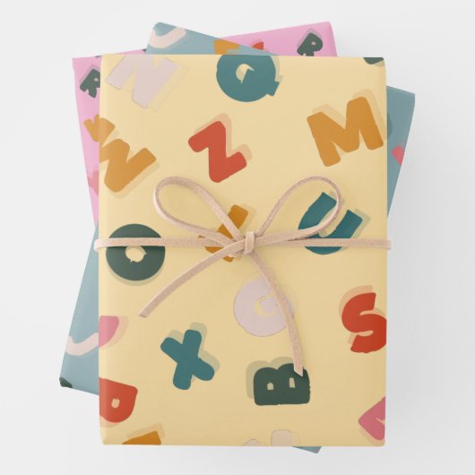 Retro Two Tone Playful Alphabet Geschenkpapier Set (Beispiel)