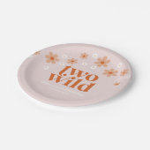 Retro Two Wild daisy boho Zweiter Geburtstag Pappteller (Schrägansicht)