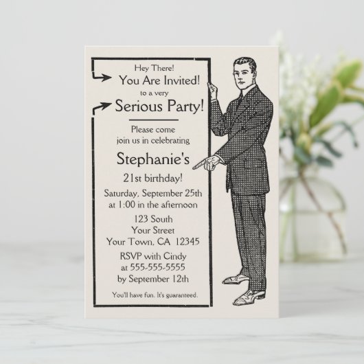 Retro-Typ der Alten Schule Einladung (Stehend Vorderseite)