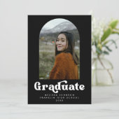 Retro-Typ Foto-Abschluss mit schwarzem und weißem Ankündigung (Stehend Vorderseite)