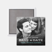 Retro Type Foto Personalisiert Speichern des Datum Magnet (Vorderseite/Rückseite)