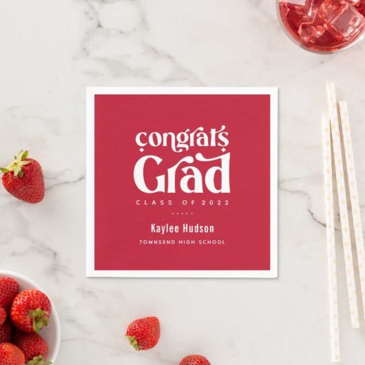Retro Type Graduation Party Napkins Serviette (Beispiel)