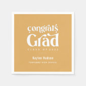 Retro Type Graduation Party Napkins Serviette (Vorderseite)