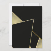 Retro Type Simple Block Wedding Yellow Black Einladung (Rückseite)