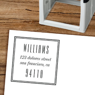 Retro-Typo-Stempel mit Selbstfärber für Rücksendea Permastempel