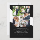 Retro Typografie 6 Foto Collage Moderne Hochzeit Dankeskarte (Rückseite)