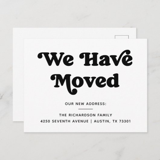 Retro Typografie | Ankündigung Postkarte (Vorne/Hinten)