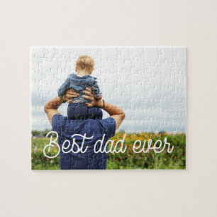 Retro-Typografie Bester Vater ever Tag des Vaters Puzzle