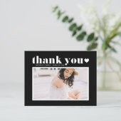 Retro Typografie Black Abschluss Vielen Dank Postkarte (Stehend Vorderseite)