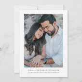 Retro Typografie Black and White Wedding Save The Date (Rückseite)