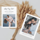 Retro Typografie Black and White Wedding Save The Date