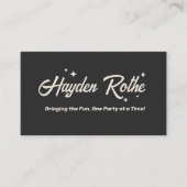 Retro Typografie Black QR Code Visitenkarte (Vorderseite)