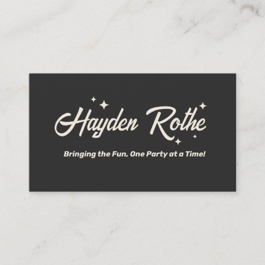 Retro Typografie Black QR Code Visitenkarte (Vorderseite)