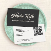 Retro Typografie Black QR Code