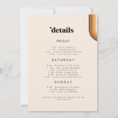 Retro Typografie Boho Rainbow Junggeselinnen-Absch Einladung (Rückseite)