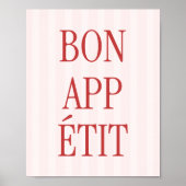 Retro Typografie 'Bon Appétit' Küche Print Poster (Vorne)