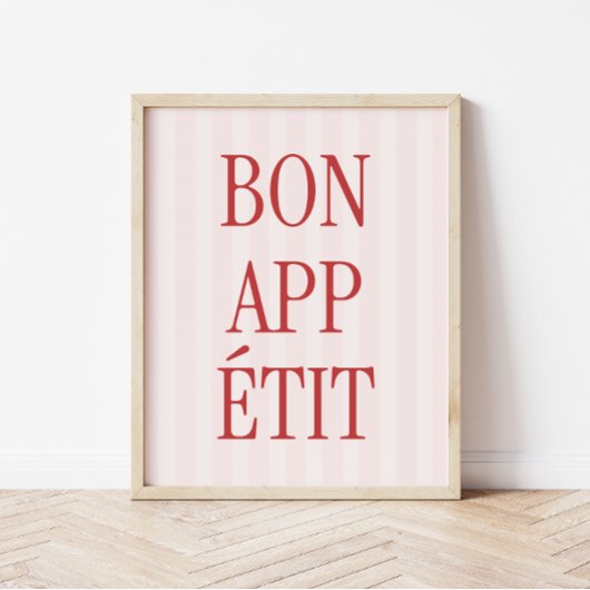 Retro Typografie 'Bon Appétit' Küche Print Poster