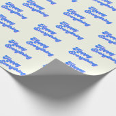 Retro Typografie Bright Blue Happy Alles Geschenkpapier (Ecke)