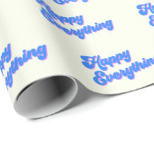 Retro Typografie Bright Blue Happy Alles Geschenkpapier (Rolleneckpunkt)
