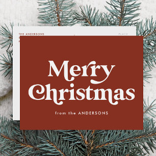 Retro Typografie Brown Frohe Weihnachten Non-Foto