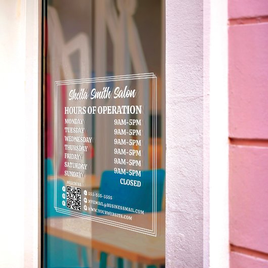 Retro Typografie Coole Geschäftszeiten Fensteraufkleber