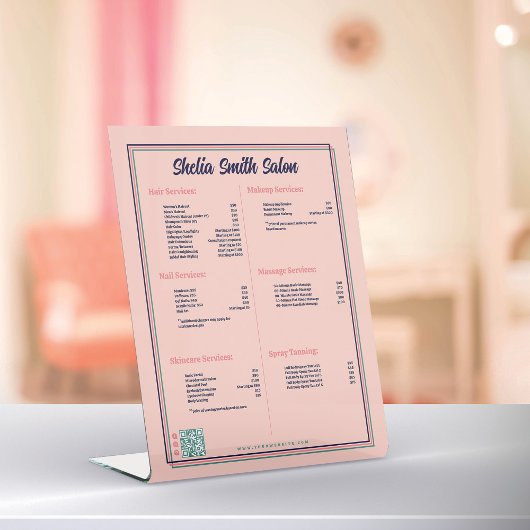 Retro-Typografie - Coole Preisliste Sockelschild