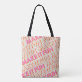 Retro Typografie, diagonal, 'Make It Fun'. Tasche (Rückseite)