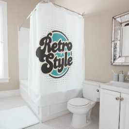 Retro Typografie Duschvorhang