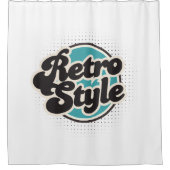Retro Typografie Duschvorhang (Vorderseite)