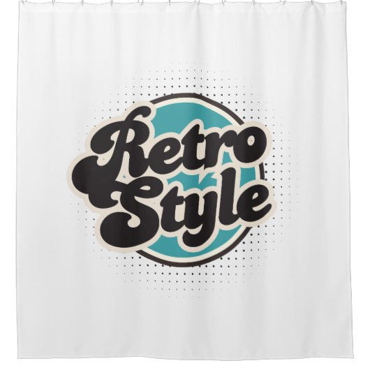 Retro Typografie Duschvorhang (Vorderseite)
