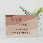 Retro Typografie Dusty Rose Save The Date (Stehend Vorderseite)
