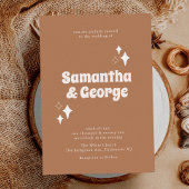 Retro Typografie Earth Tones Moderne Hochzeit Einladung