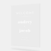 Retro Typografie Elegante Hochzeit Willkommen Acrylschild (Winkel)