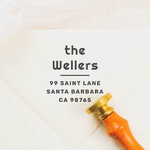 Retro Typografie Fett-Rücksendeadresse Permastempel