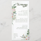 Retro Typografie Floral Boho Sage Green Wedding Menükarte (Vorderseite)